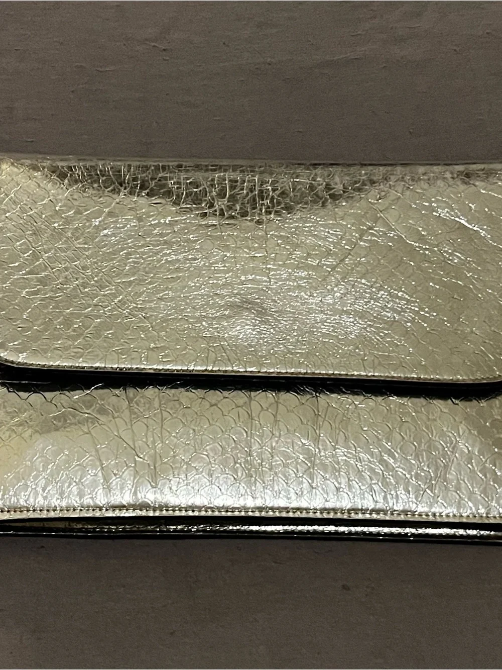 Raza Vintage Silver Black Clutch Bag with Attached Coin Purse